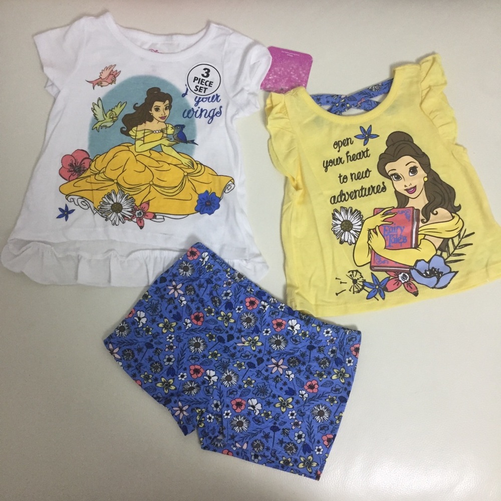 Disney Belle Cute Outfit 3 pieces - Picture 3 of 11